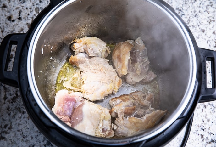 chicken thighs in Instant Pot browning