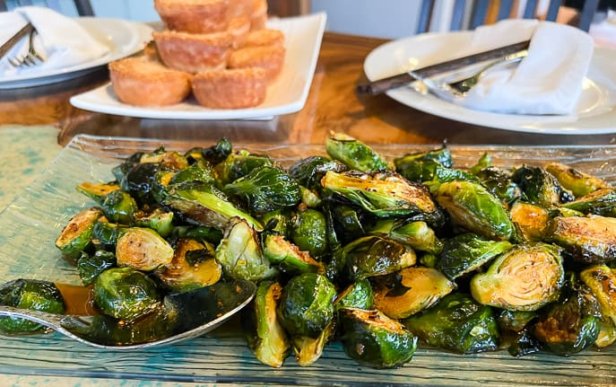 Crispy Asian Brussel Sprouts on a plate