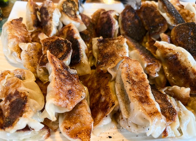 Homemade Gyoza on a plate